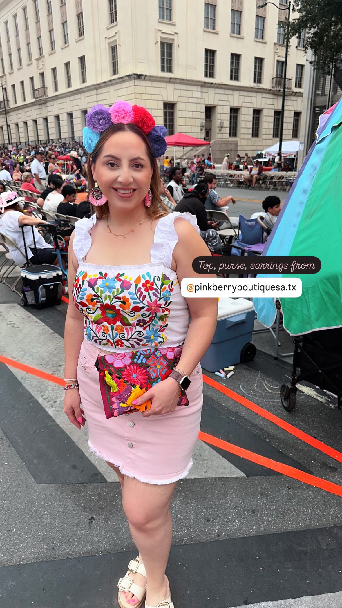 Ruffle strap artisan top OS