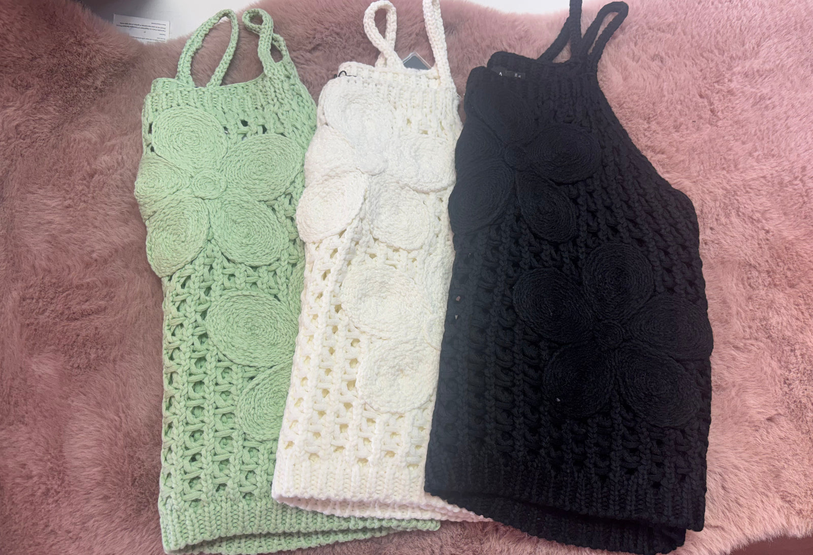 Flower knit cami
