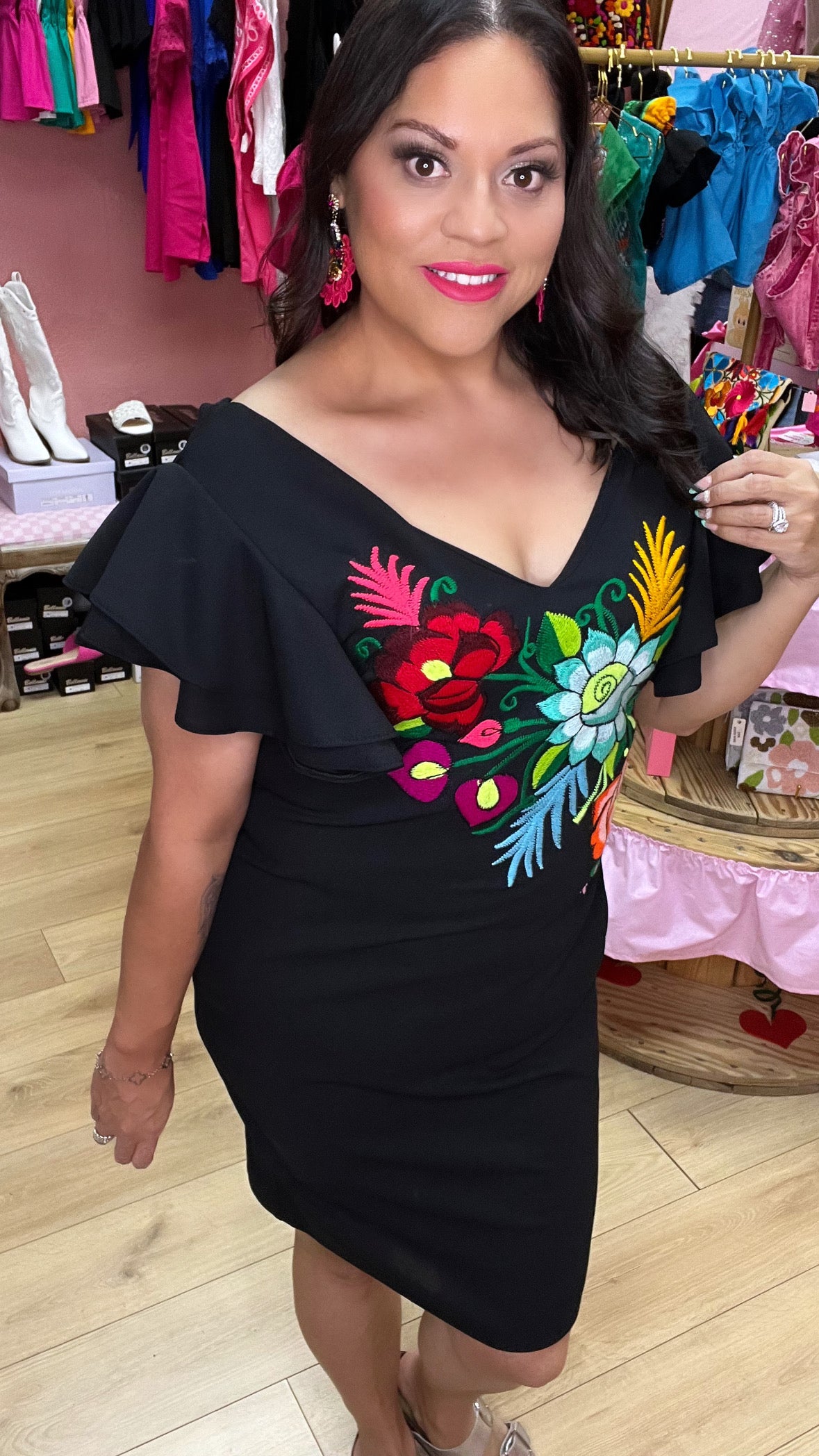 Plus size flutter sleeve