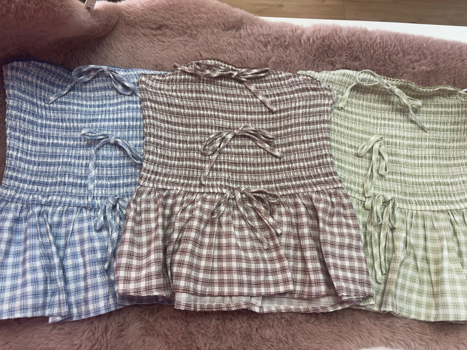 Marsha plaid tube top