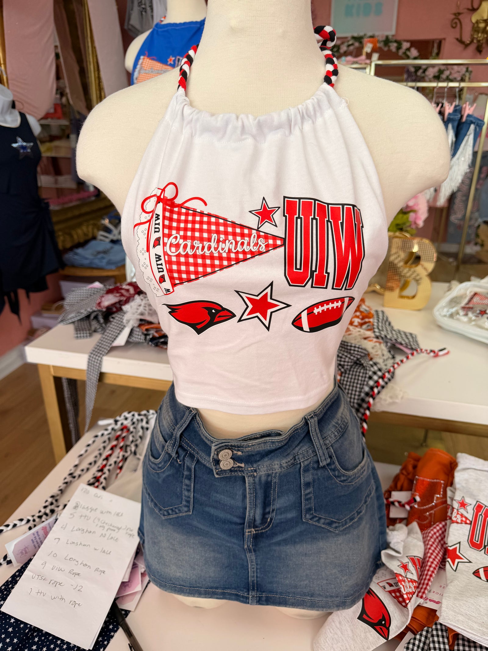 Cardinal Halter with bow