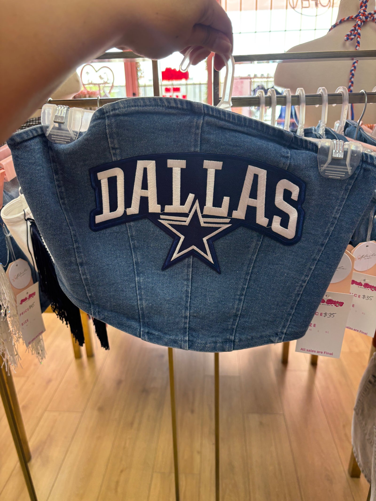Jean tube top zip up Dallas