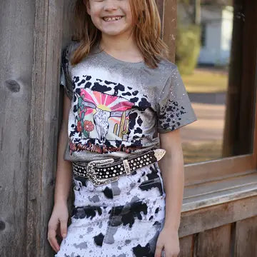Girls Cow Mini Skirt